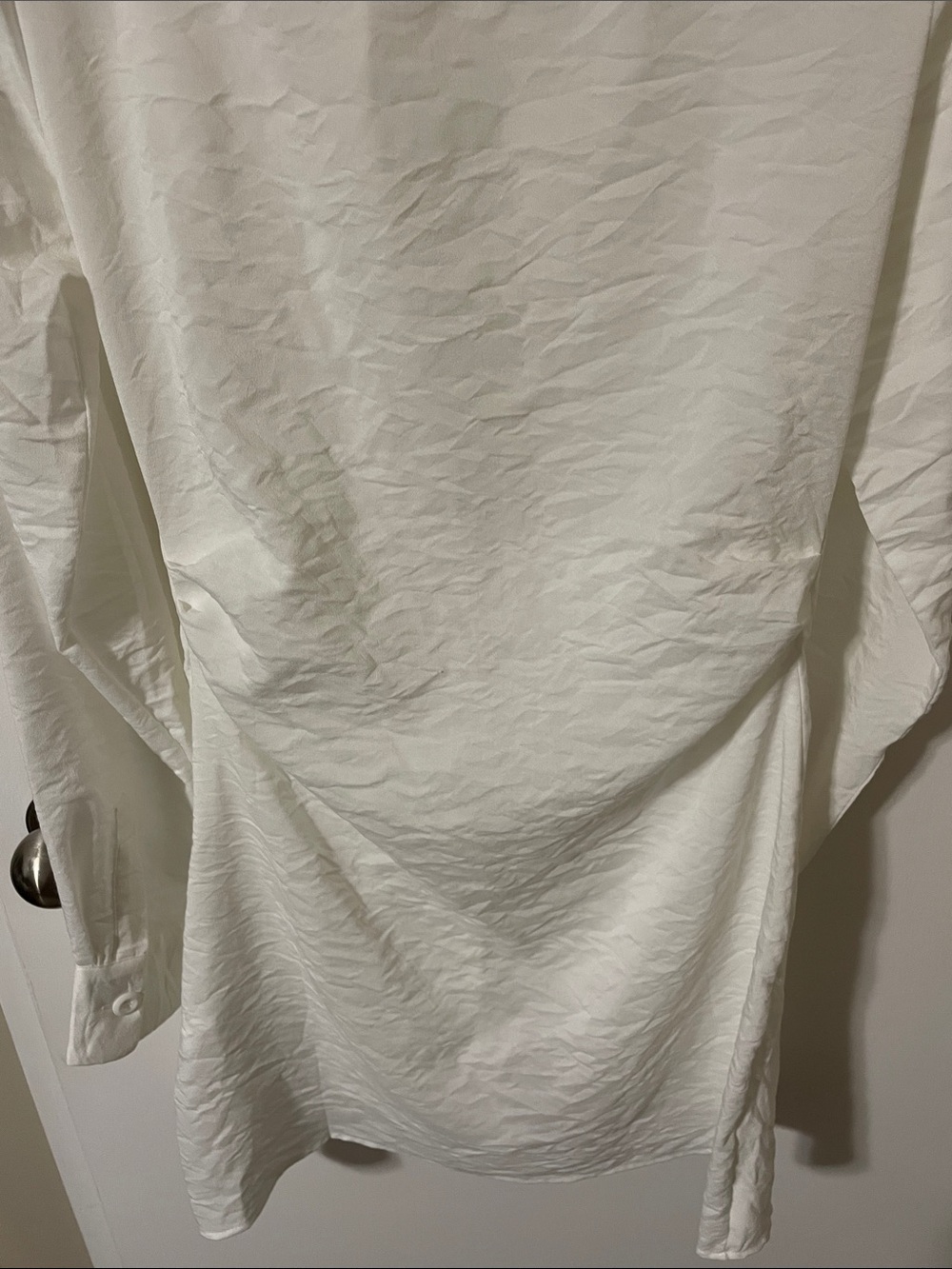 Choosy Cream Colour Long Sleeve Ruched Waistline Dress Size 4 - Picture 11 of 11